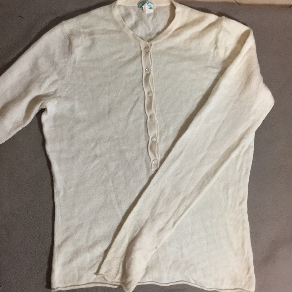 J Crew off white cashmere sweater Sz small